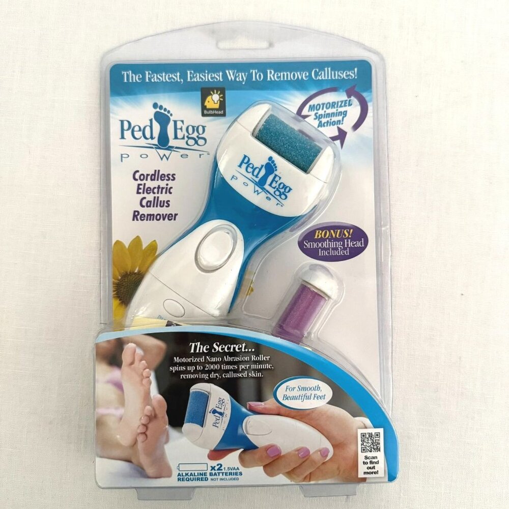 Ped Egg Power Cordless Electric Callus Remover Bonus Smoothing Head Soft Feet